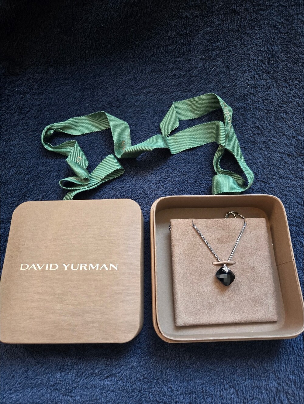 David Yurman Black Onyx And Diamond Chatelaine Pendant Necklace